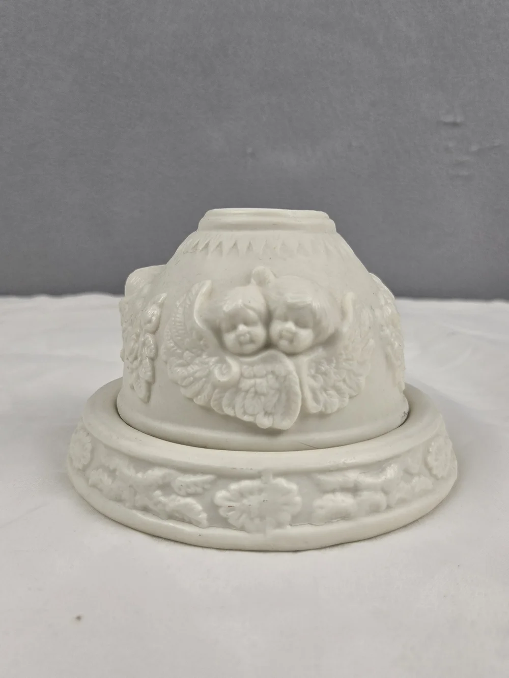 Vintage 1998 Hermitage Pottery Angel Cherub Candle Lamp | Cottagecore Decor